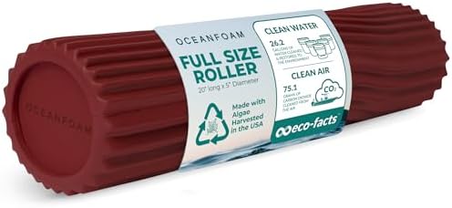 Oceanfoam Tidal Roller - Muscle Massage Foam Roller for Exercise (Maroon)