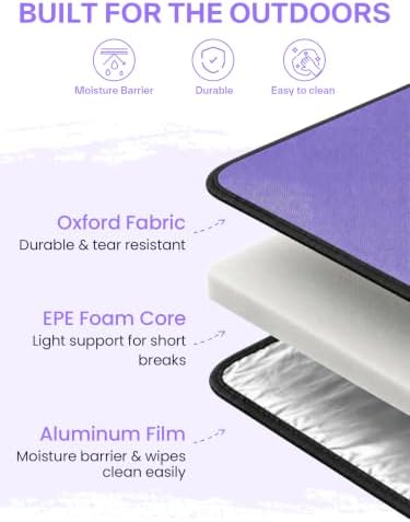 Sportneer Sitting Pad, Thickened Waterproof Foam Seat Cushion for Kids, Foldable Camping Mat for Outdoor Seating, Hiking, Travel