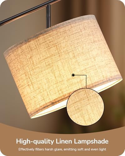 EDISHINE Black Gold Modern Floor Lamps for Living Room, Arc Standing Lamp