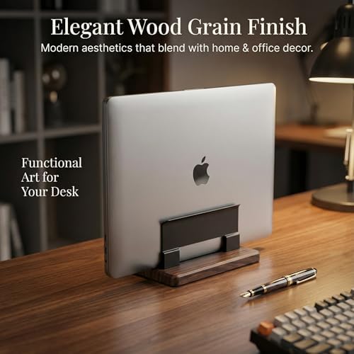 Vertical Laptop Stand for Desk,Carbon Steel Base,Tool-Free