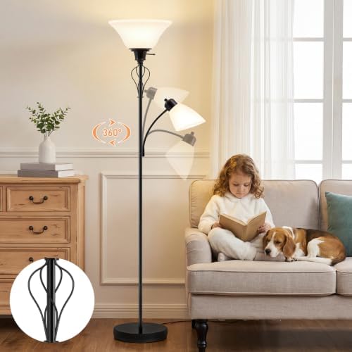Floor Lamps for Living Room, 70" Tall Torchiere Floor Lamps, Plastic Shade