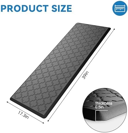 Kitchen Mats for Floor, Cushioned Anti Fatigue Mat, Non-Slip, Black