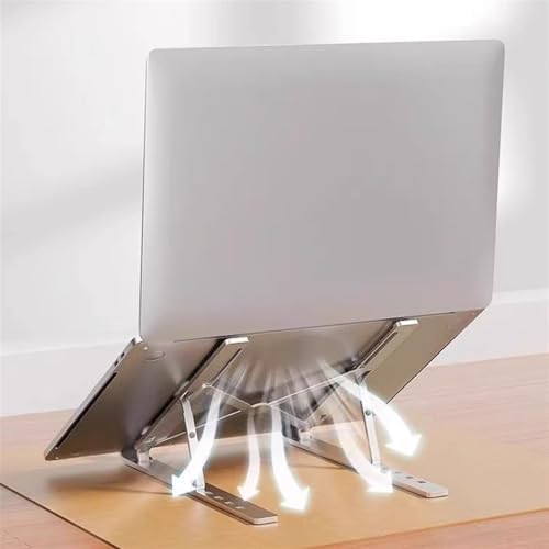 Desk Laptop Stand, Ventilated Cooling, 6 Speed Adjustment, Ergonomic Foldable Laptop Holder, Scratch and Abrasion Resistant, All Laptops Up to 17 in(A)