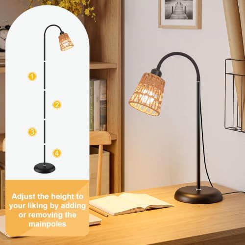 Boho Black Floor Lamp for Living Room,Bulb Included