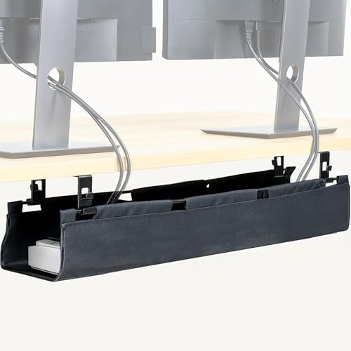 VIVO Black Screw-on 31 in Fabric Cable Management Tray, DESK-AC31F-S