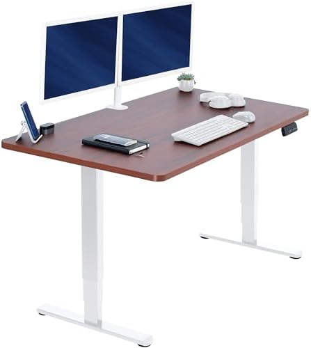 VIVO Dark Walnut 55 x 28 in Standing Desk, DESK-KIT-2W55D