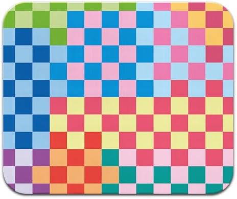 Non-Slip Rectangle Mousepad, WIRESTER Colorful Checkered Pattern S1 Mouse Pad for Home, Office and Gaming Desk
