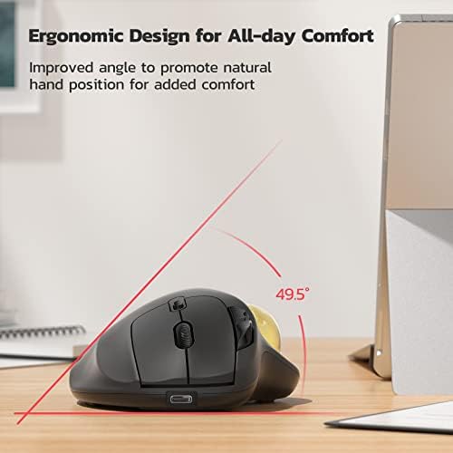 Nulea M501 Wireless Trackball Mouse Ergonomic Thumb Control, 4 DPI Levels