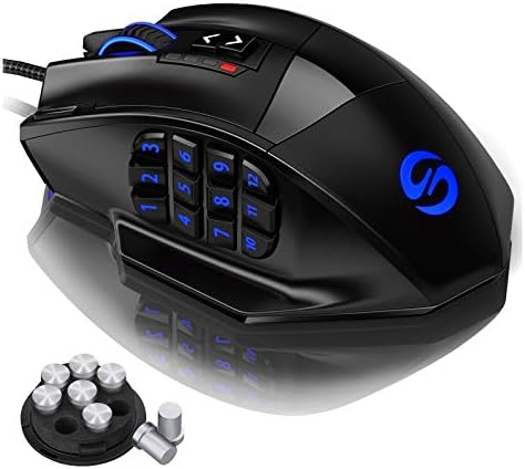 UtechSmart Venus Pro Wired MMO Gaming Mouse - 16400 DPI RGB
