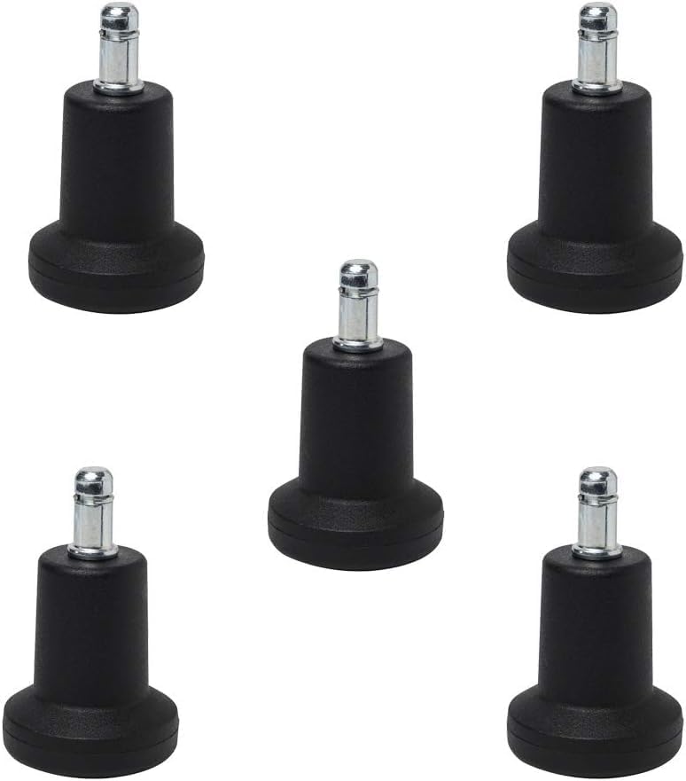 5PCS Bell Glides High Profile Bell Glides Replacement Office Chair or Stool Swivel Caster Wheels to Fixed Stationary Castors with Self Adhesive Felt Pads for Carpet, Chair Feet Wheel Stopper
