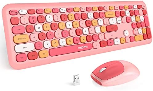MOFII Wireless Keyboard and Mouse Combo Silent, Slim Compact 2.4G USB Full Size , Cute 110 Keys Keyboard for PC, Notebook, MacBook, Tablet, Laptop, Windows System