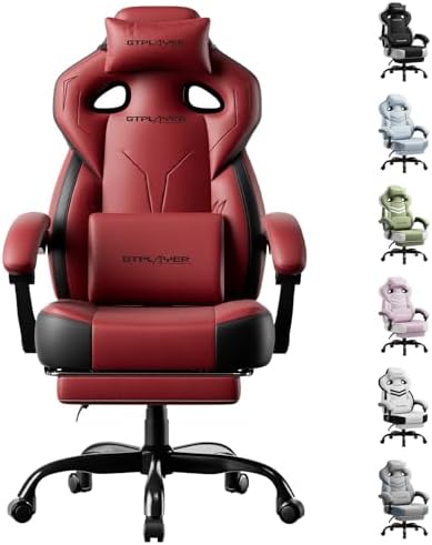 GTPLAYER Gaming Chair for Adults, Ergonomic High Back Chair with Footrest
