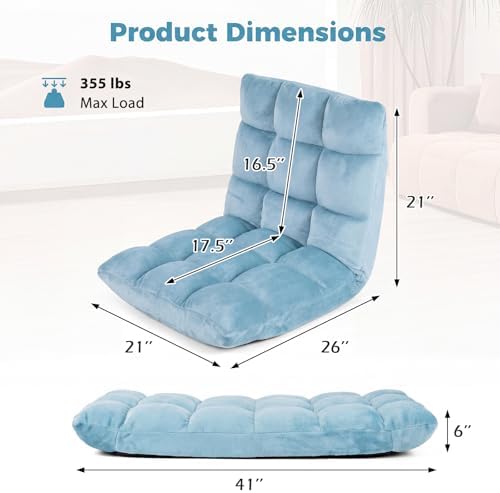 COSTWAY Floor Chair, 14 Positions Adjustable Floor Gaming Chair
