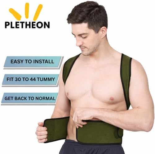 Posture Corrector for Men & Women by Plethon – Adjustable Back Brace, Clavicle Support & Upper Back Straightener for Better Sitting and Standing Posture, Fits 30–46 Inch Waist (Green)