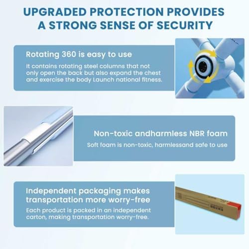 Yoga Stick, Posture Correction Stick for Women and Men, Relieve Back Pain, Upper and Lower Back Stretchers and Straighteners, 24.4-36.2 Inch Stretching Stick Neck Hump Corrector Stretching rod
