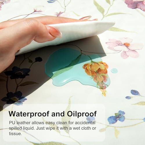 QiyI PU Leather Large Mouse Pad, 31.5" x 11.8", Watercolor Flowers