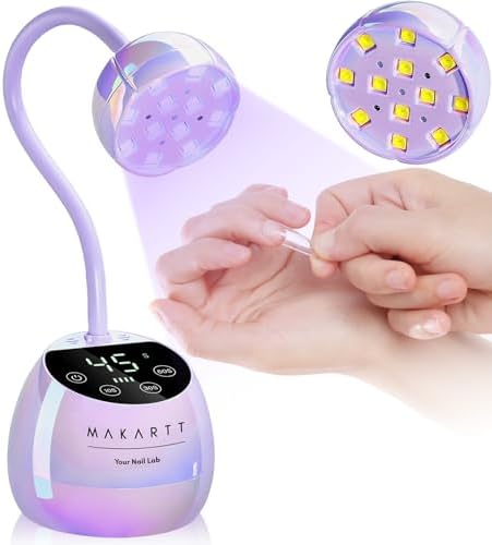 Makartt Cordless Gooseneck UV Nail Lamp for Gel-X Nails, Flash Cure