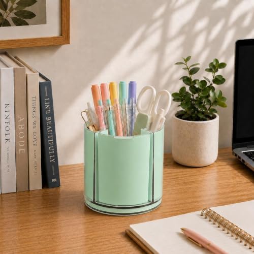 360° Rotating Pen Holder for Desk Adjustable Pencil Organizer, Green