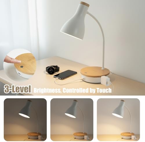 LALISU Desk Lamp for Home Office, 10W Fast Wireless Charger Desk Light