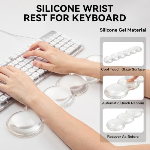 Gel Wrist Rest for Keyboard,Jelly Clear Gel Keyboard Wrist Rest-White
