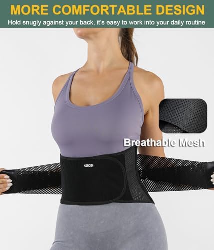 Lightweight Back Brace for Lower Back Pain Women Men, Adjustable Lumbar Support Waist Support Brace for Women Lower Back Pain Relief Products, Hip Belt Waist Belt Sciatic Nerve Brace for Women Men (Gray, Medium)