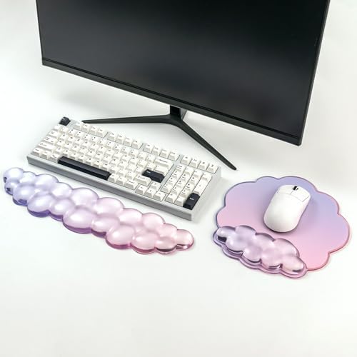 Gel Cloud Mouse Pad with Wrist Rest Set for Keyboard - Offcie Accessories