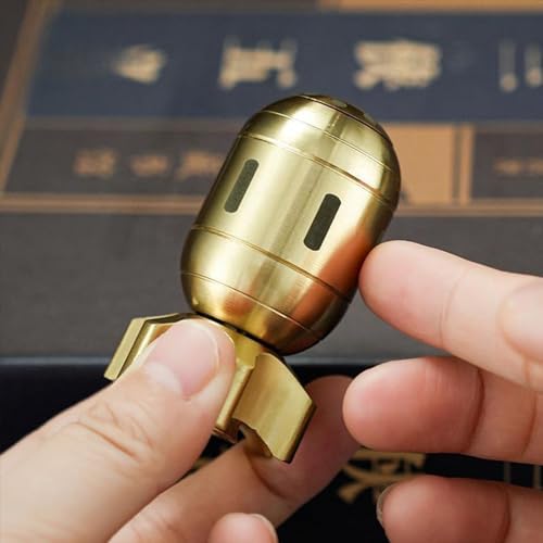 Fidget Spinner-Desk Toys, Metal Fidget Spinners, Fidget Toys Adults, Cool Gadgets for Kids, ADHD Stress Relief EDC Finger Spinning Toy, Brass Atomic Bomb Sculpture Office Home Decor