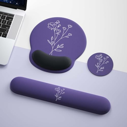 Mouse Pad with Keyboard Wrist Rest,Ergonomic Mousepad Support Set