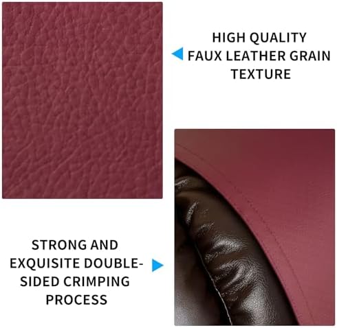 Non Slip Recliner Headrest Protector Washable Faux Leather Headrest Covers for Recliner Chair Waterproof Couch Head Rest Covers for Sofa,Furniture,Office Chair,Theater Seat (Burgundy)