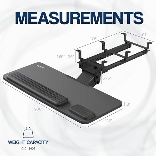 VIVO Premium Black Under Desk 27 x 11 in Keyboard Tray, MOUNT-KB27P-B
