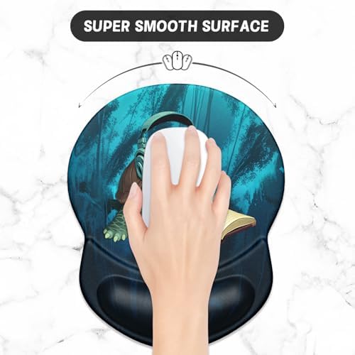 ITNRSIIET Ergonomic Mouse Pad with Gel Wrist Support Small Wrist Rest Smooth Surface Non-Slip PU Base Comfortable Office Supplies Pain Relief, 8.7 x 7.2 inches, Pretty Turtles
