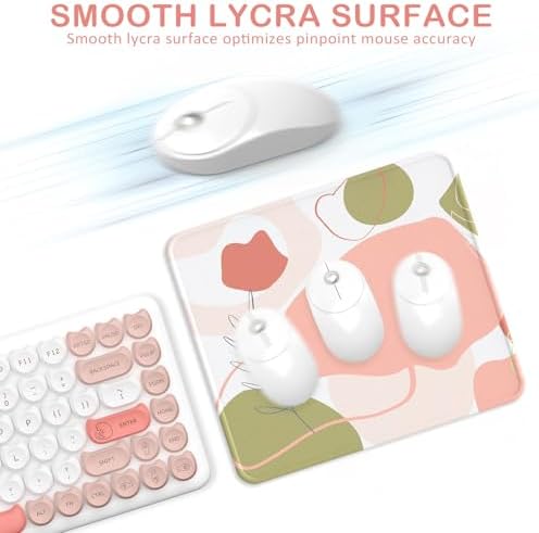 eulps Mouse Pad with Stitched Edge, Multiple Patterns Computer Mouse Pads with Non-Slip Rubber Base, Washable Cloth Mousepad, for Gaming, Laptop, PC (Rose Bloom)