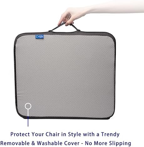 Ifoam Gel Infused Memory Foam Layer Wheelchair Cushion - Seat Cushion for Wheelchair-Office Chair, Kitchen Chair-Pressure Sore and Tailbone Pain Relief-High Dense Polyfoam Base (Black, 18×18×3 inch)