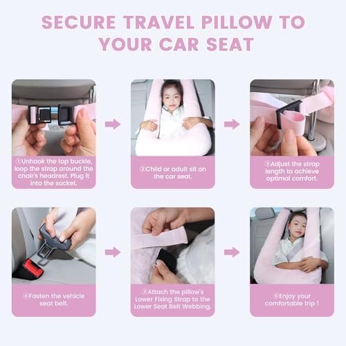Keemall Inflatable Car Pillow for Kids & Adults, for Trips, Car Sleep &Naps