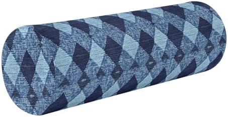 Bolster Pillows for Bed Down Neck Roll Pillow Round Pillows for Chairs Cylinder Pillow Long Lumbar Support Pillow Argyle Plaid Deepskyblue