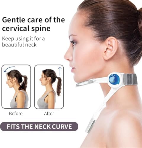 Neck Brace, Neck Collar wtih 360° Adjustable Soft Chin Support, Cervical Collar for Forward Head Posture Correction and Cervical Spine Support, Neck Brace for Neck Pain and Support (‌Transparent‌)