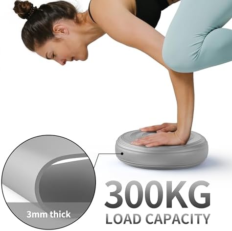 Inflated Wobble Cushion,Dyna Disc,Circular Non-slip Texture for Comfortable Sitting,Wiggle Seat to Improve Posture, Fitness, Stability for Sensory Adults,Balance Seat with Pump for Core Strength