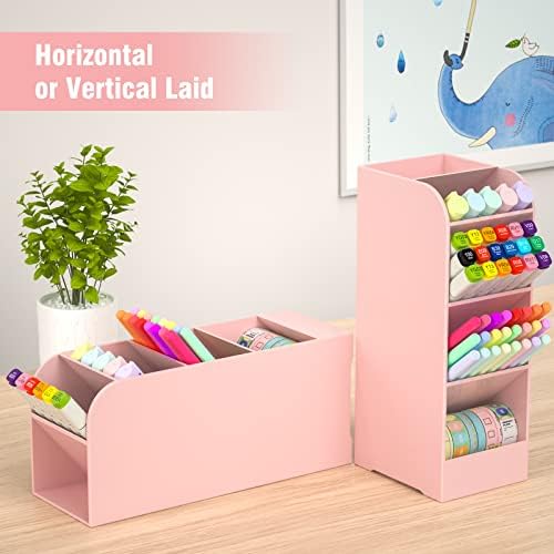 Asten Pen Holder, Pencil Holder for Desk, Pen Organizer (Pink, 3 Pack)