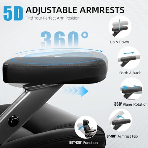 Big and Tall Office Chair, Desk Computer Chair for Heavy People, Oversized Executive Gaming Chair, Extra Wide 500LBS Ergonomic Comfy Office Chair with Adjustable Lumbar Support & 5D Flip Arms
