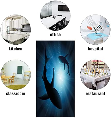 Fluorescent Light Cover Decorative Ceiling Light Filters,Shark Pattern,for Classroom Office Hospitals Home Ceiling Decorative,2ft x 4ft,Dark Blue