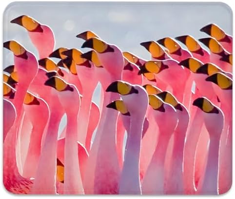 Flamingo Flock Pink Parade Mouse Pad, Cute Durable Desk Mat