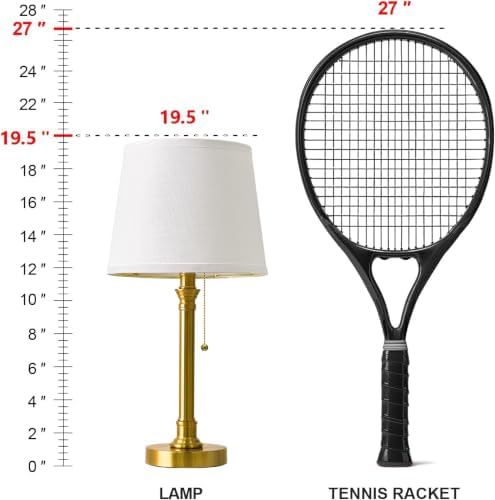 Oneach 19.5” Brass Gold Small Table Lamps Set of 2 for Living Room Bedroom