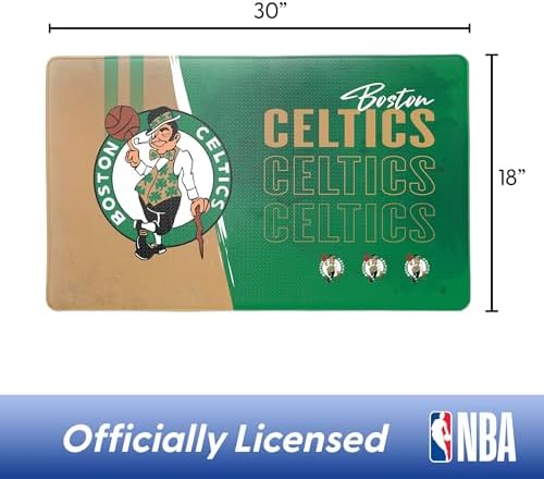 Northwest NBA Boston Celtics Embossed Anti-Fatigue Mat, Cushioned Kitchen Floor Rug, Non-Slip PVC Standing Comfort, 18 x 30 in