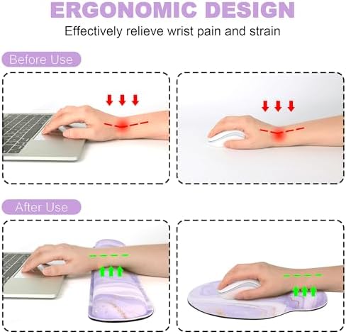 Ergonomic Mouse Pad with Wrist Rest and Keyboard Wrist Rest, Mousepad