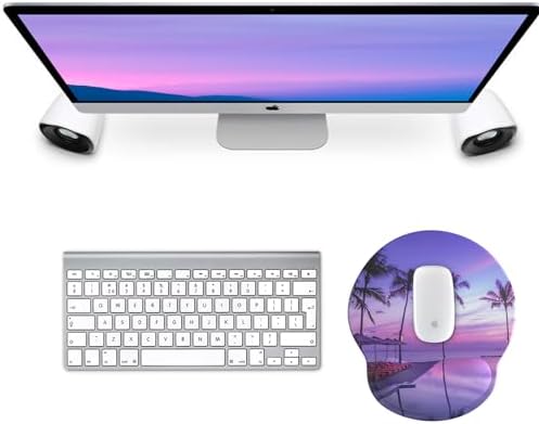 eulps Mouse Pad with Wrist Rest, Comfortable Computer Mousepad with Gel Wrist Support Smooth Surface and Non-Slip PU Base for Pain Relief, Laptop, Office & Home (Mauve Twilight)