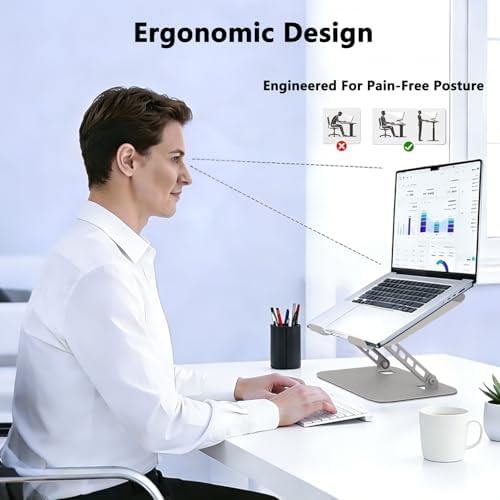 Adjustable Laptop Stand for Desk, Silvery