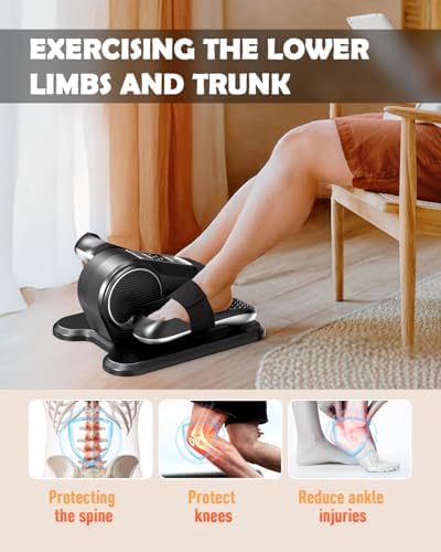 Yagud Under Desk Machine, Electric Elliptical Leg Exerciser for Senior, 13 Adjustable Speeds Quiet and Portable Seated Pedal Exerciser for Training with Remote Control