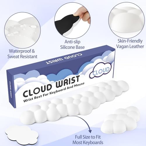 Sushret Cloud Wrist Rest for Keyboard and Mouse, Cloud Keyboard Wrist Rest