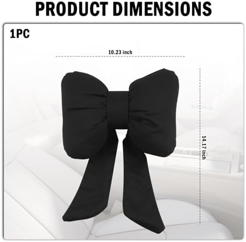 Cute Bow Car Headrest Pillow,Comfortable & Skin-Friendly Car Neck Pillow