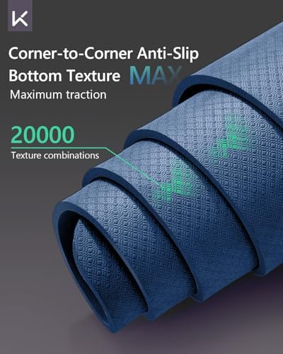 KEEP Extra Wide & Long Yoga Mat for Men, 79"x39"x7mm Thick, Non-Slip TPE Exercise Mat, High-Density Anti-Tear Fitness & Pilates Mat for Tall Users